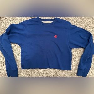 Blue Champion Cropped Crewneck